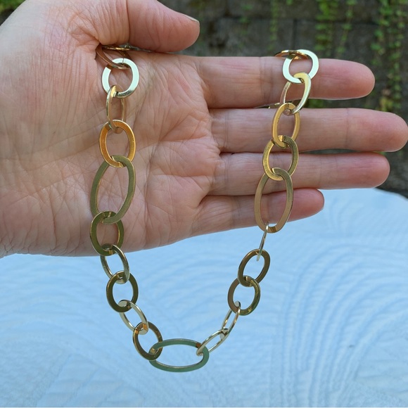 🤩3/$20 Vintage COOKIE LEE Gold Chain Large Oval Link Chunky Light Y2K Bling 19” - Picture 2 of 9